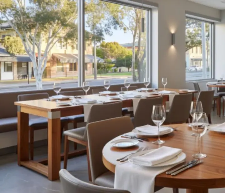 Sun-lit private dining hall with elegant table settings at Pocketpairplatter